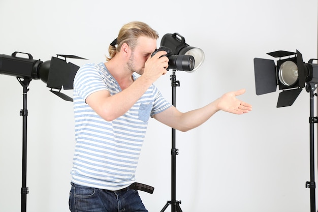 A fully arranged forest photoshoot in progress